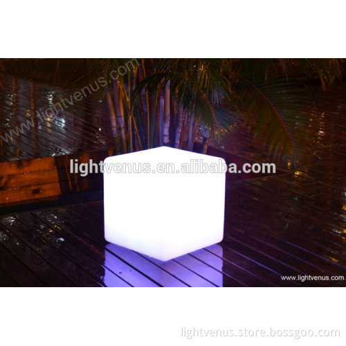Solar powered yard courtyard court glowing shine flash LED bench stool